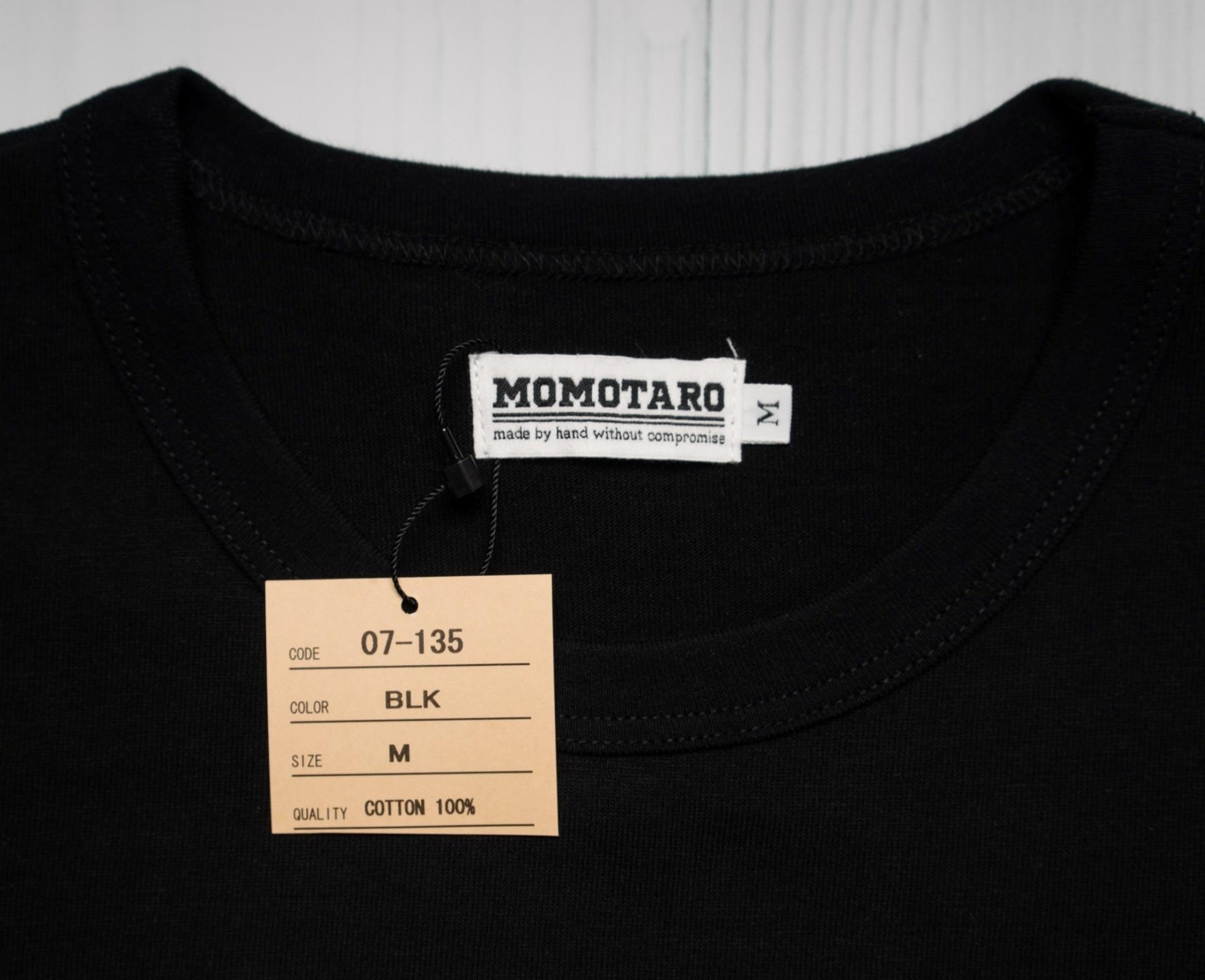 Momotaro $90 NWT Momotaro Black White Cotton Box Logo T-Shirt 07-135 L