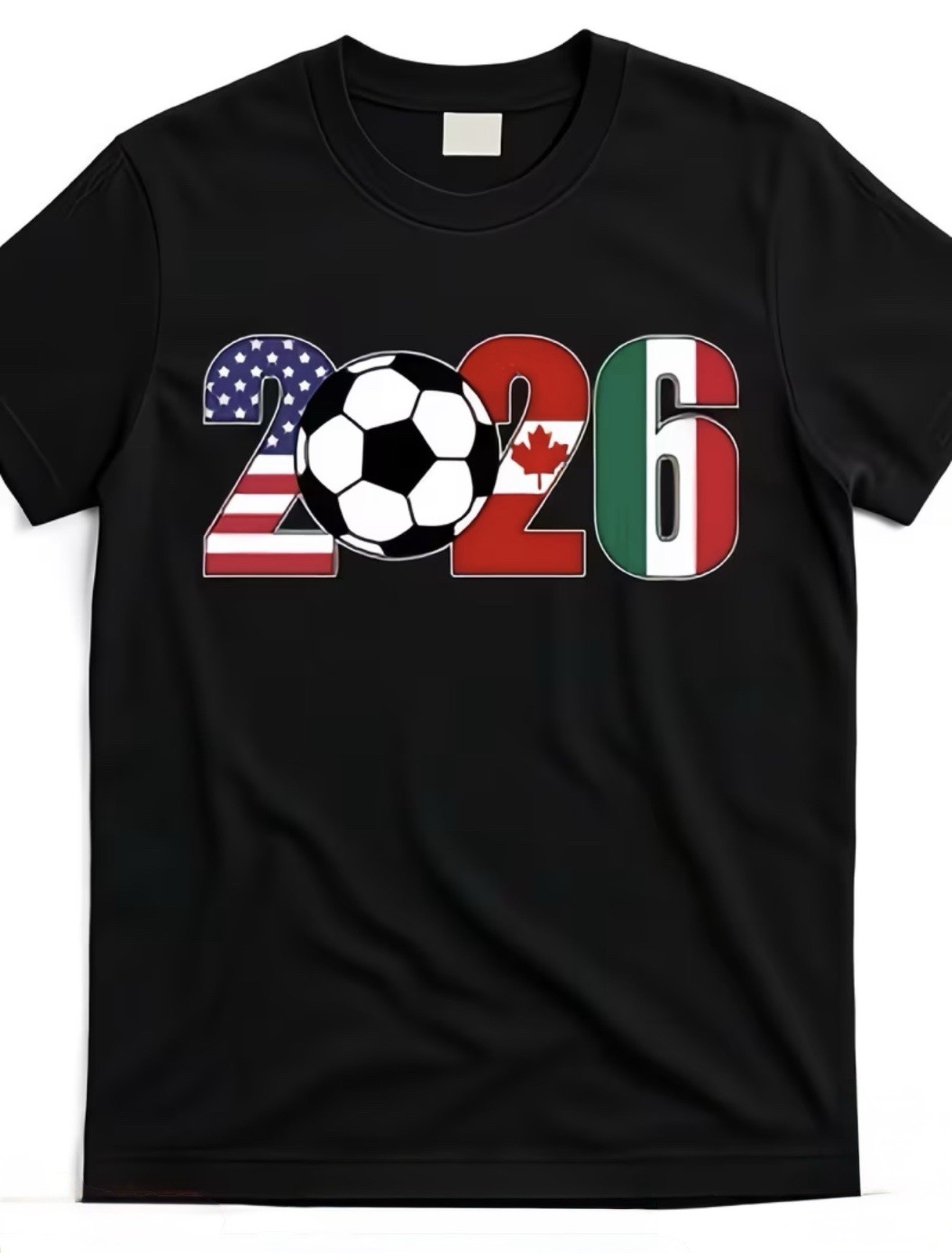 2026 FIFA World Cup T-Shirt Black Soccer Graphic Tee USA Football X-Large
