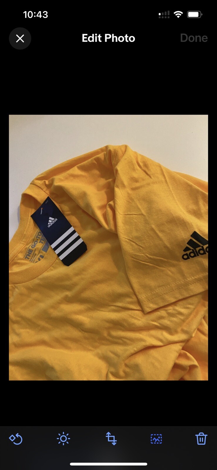 Adidas men’s workout the go to tee shirt yellow 100% Cotton New