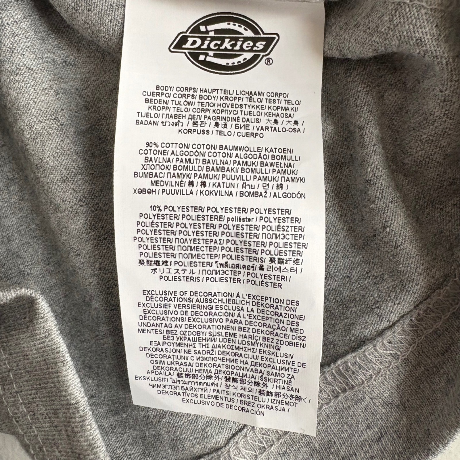 Dickies Mens Gray Short Sleeve Pocket T Shirt Size Small P 90 Cotton 10 Poly