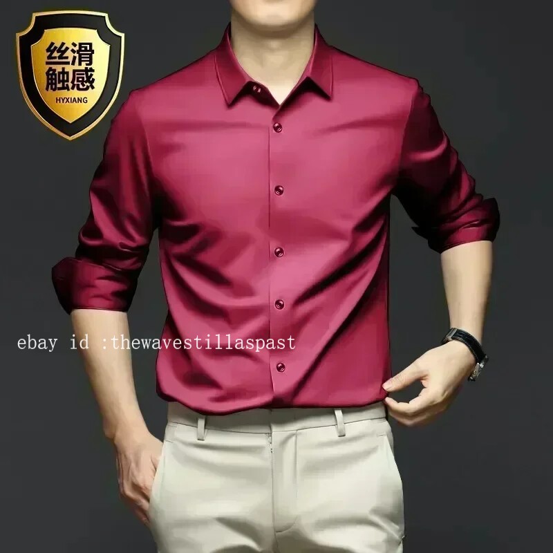 Men’s Shirt Long Sleeve Non Iron Wrinkle Resistant Business Dress Casual Shirt