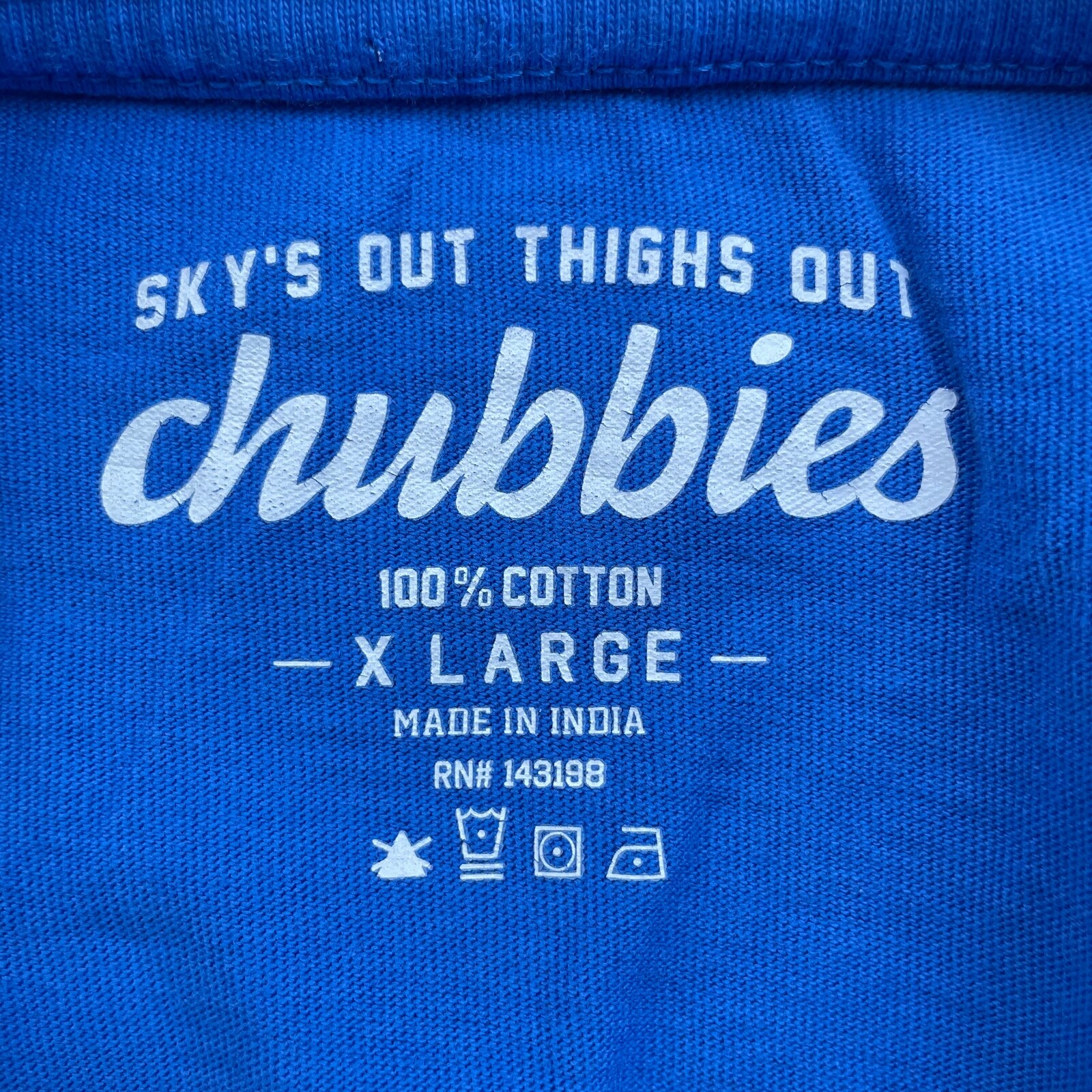 Chubbies Men’s “Seas The Weekend” 100% Cotton S/S Pocket T-Shirt Blue • XL