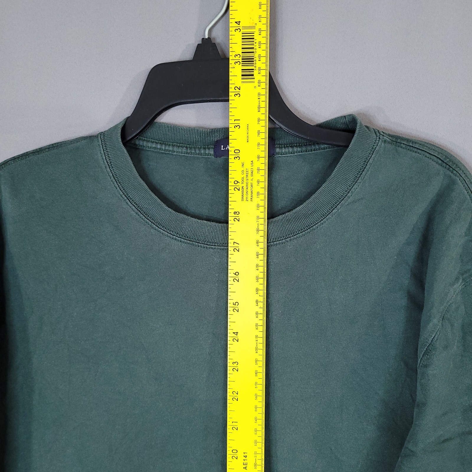 Lands’ End Men’s T-Shirt Green XL/T Cotton Crew Neck Machine Washable