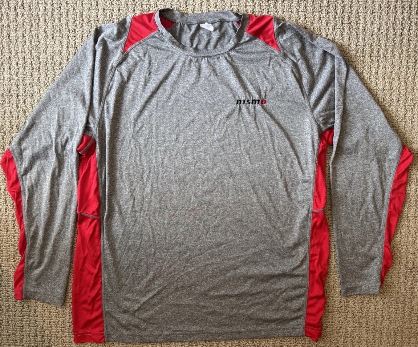 Nissan- Nismo Technician Nylon Shirt Long Sleeve Grey/ Red XXL Sport-Tek Skyline