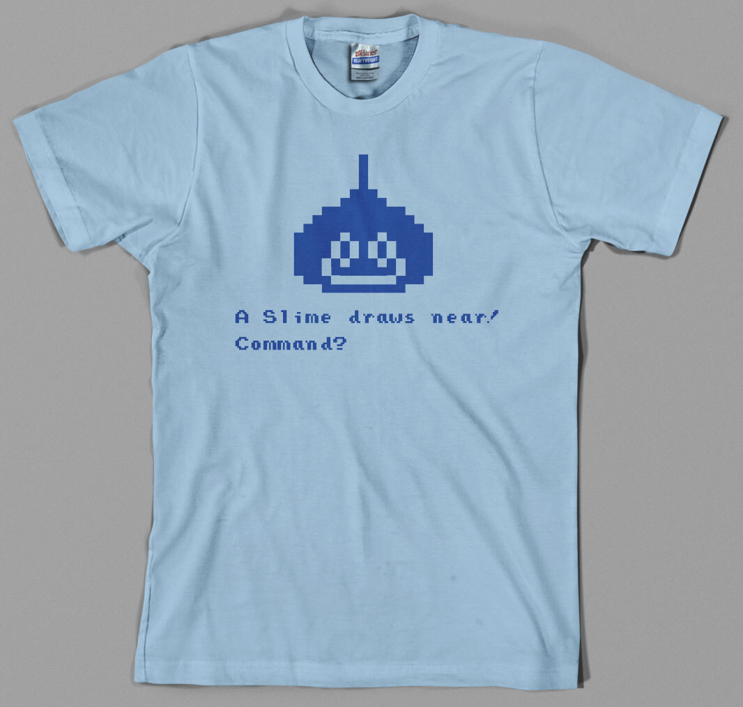 Dragon Quest Warrior Slime Shirt rpg final fantasy square enix game 80s nintendo