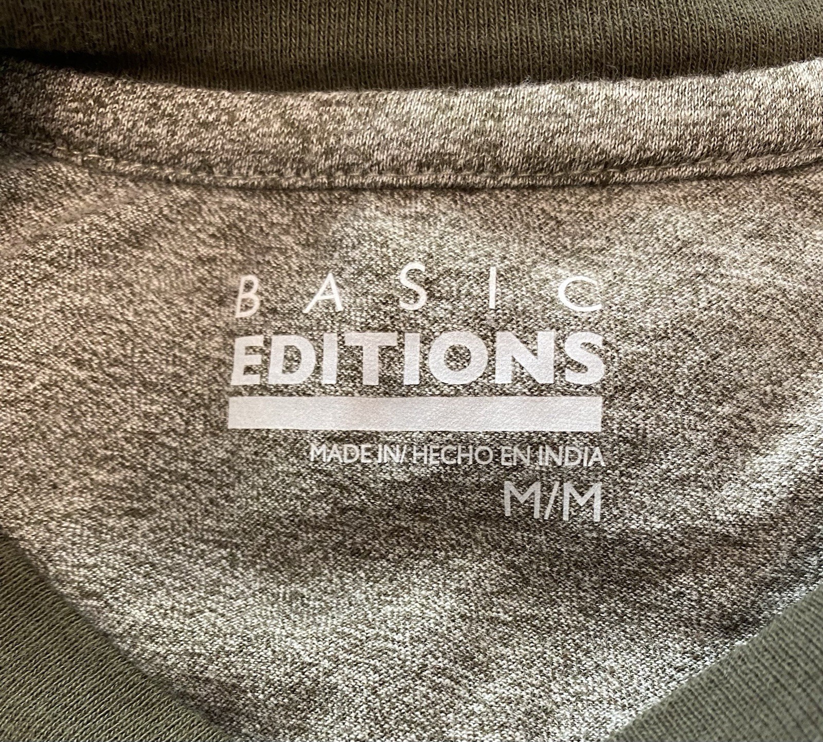 Basic Editions Men’s Ringer T-Shirts; Set Of 1-Green & 1-Charcoal Gray (Size M)