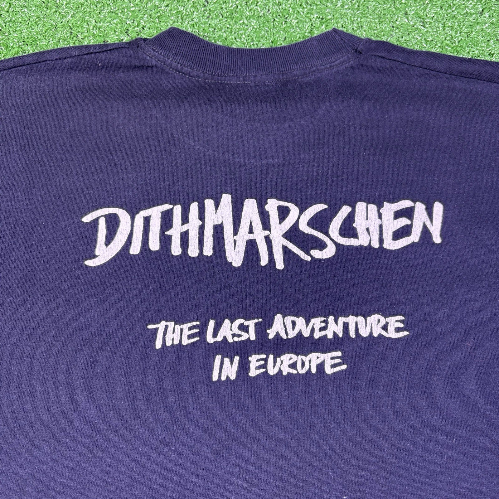 Vintage 90s Dithmarschen Germany Europe Fish Arrow Logo Black Shirt Men’s XL