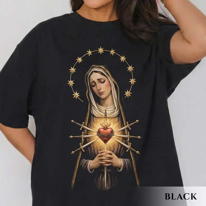 Our Lady Of Sorrows Shirt Christian T-Shirts Catholic Gift for Women and Men