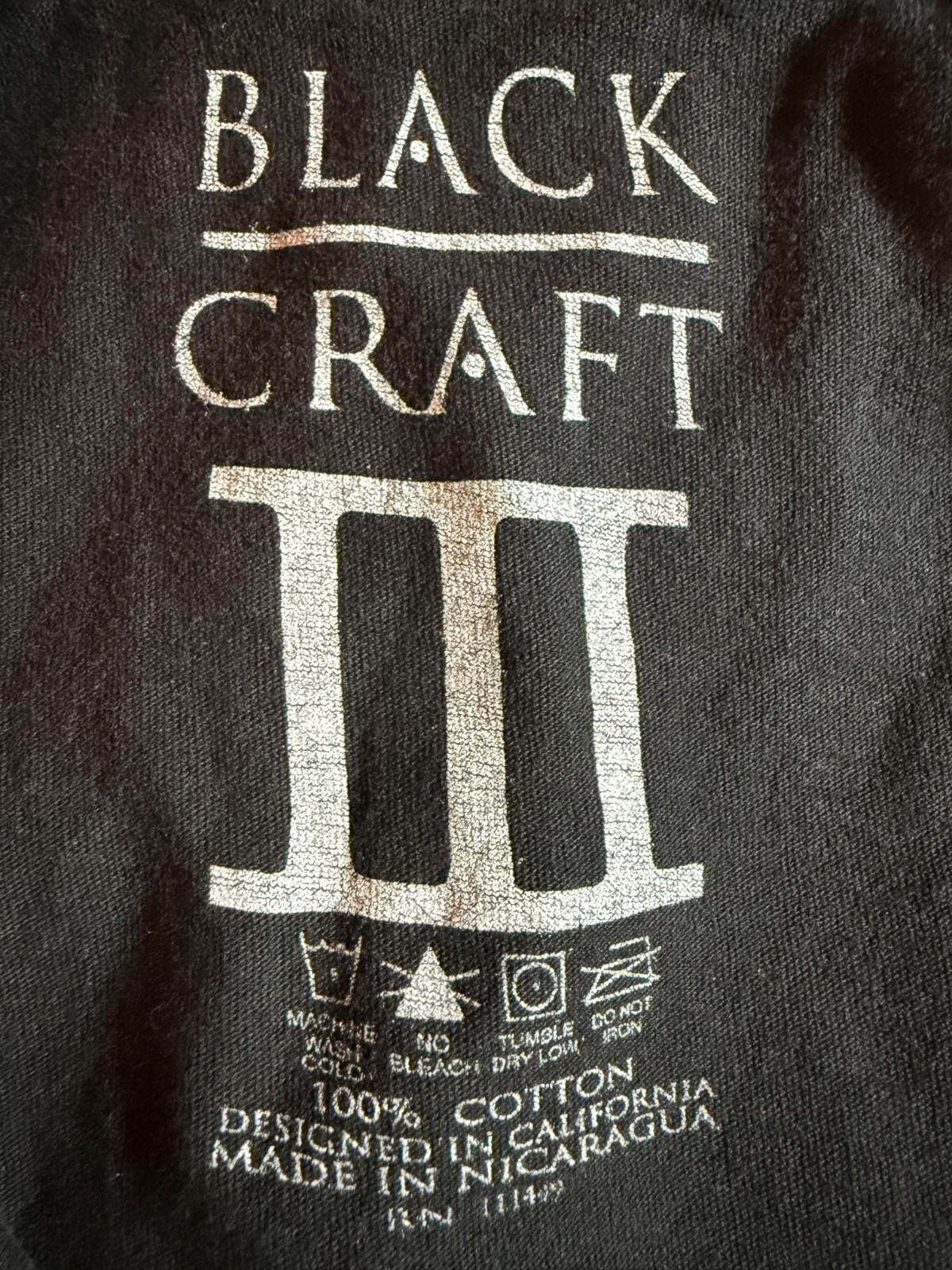 2pc Black Craft Cult II & III Graphic T-Shirts Size LARGE Black Bats Triple Moon