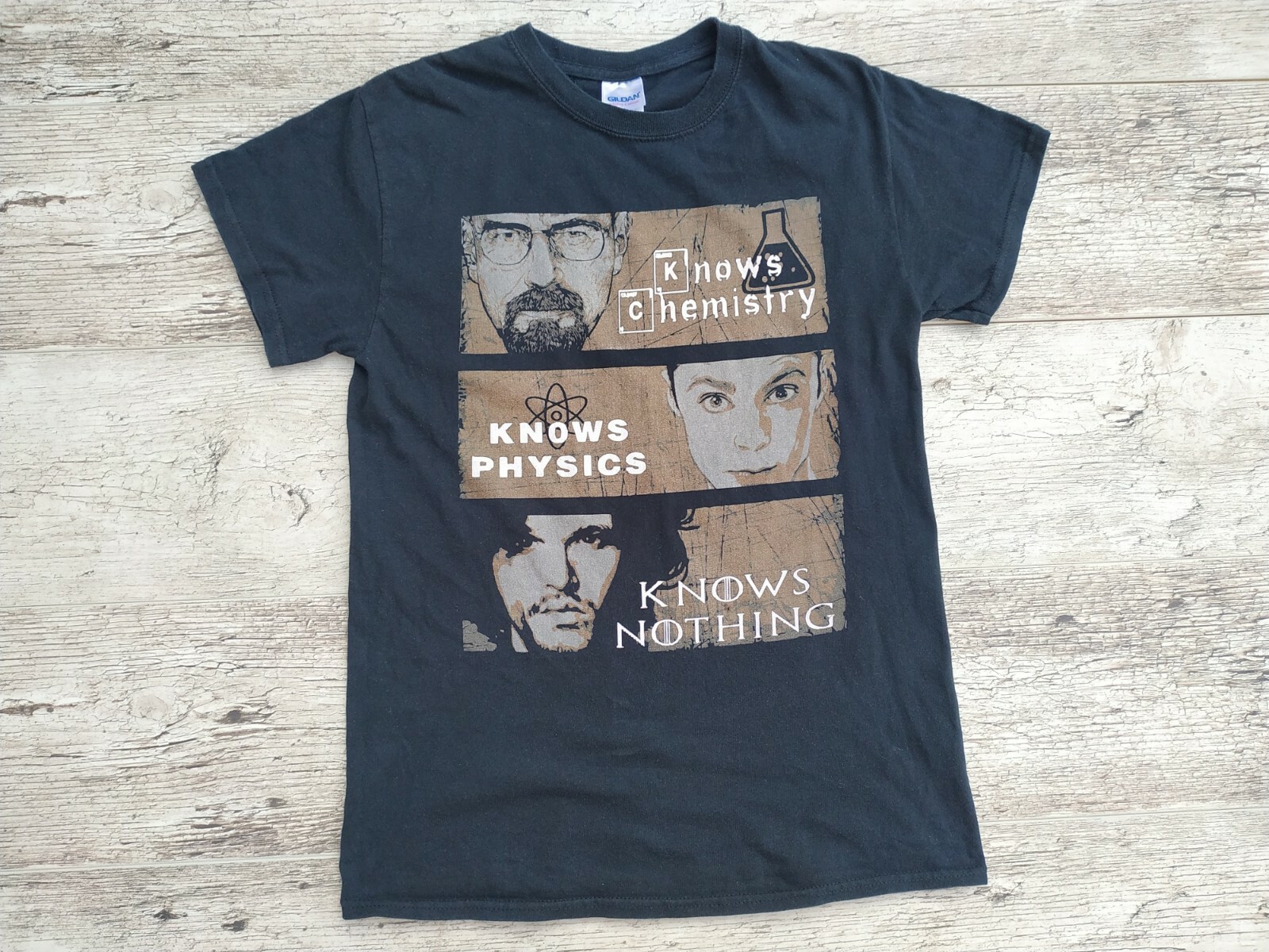 Walter White Sheldon Cooper Jon Snow Breaking Bad Big Bang Theory T-Shirt size S