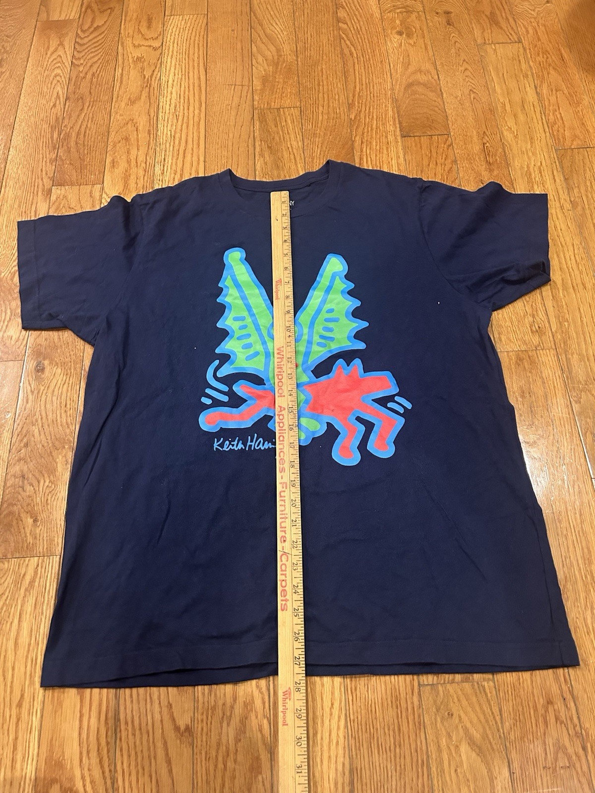 Keith Haring Uniqlo SPRZ NY T-Shirt Mens XL Navy Blue Graphic Art Pop Streetwear