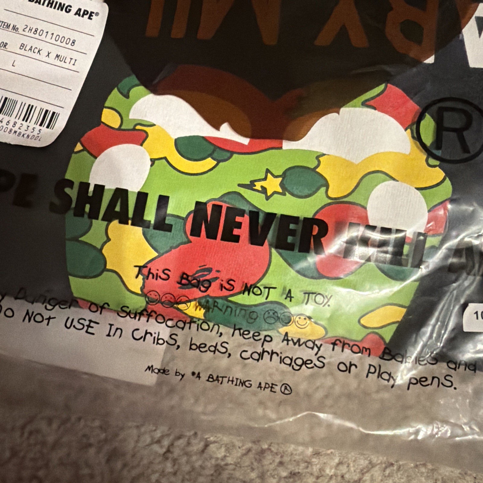 Bape Sta Camo Baby Milo Tee, Mens L, NWT