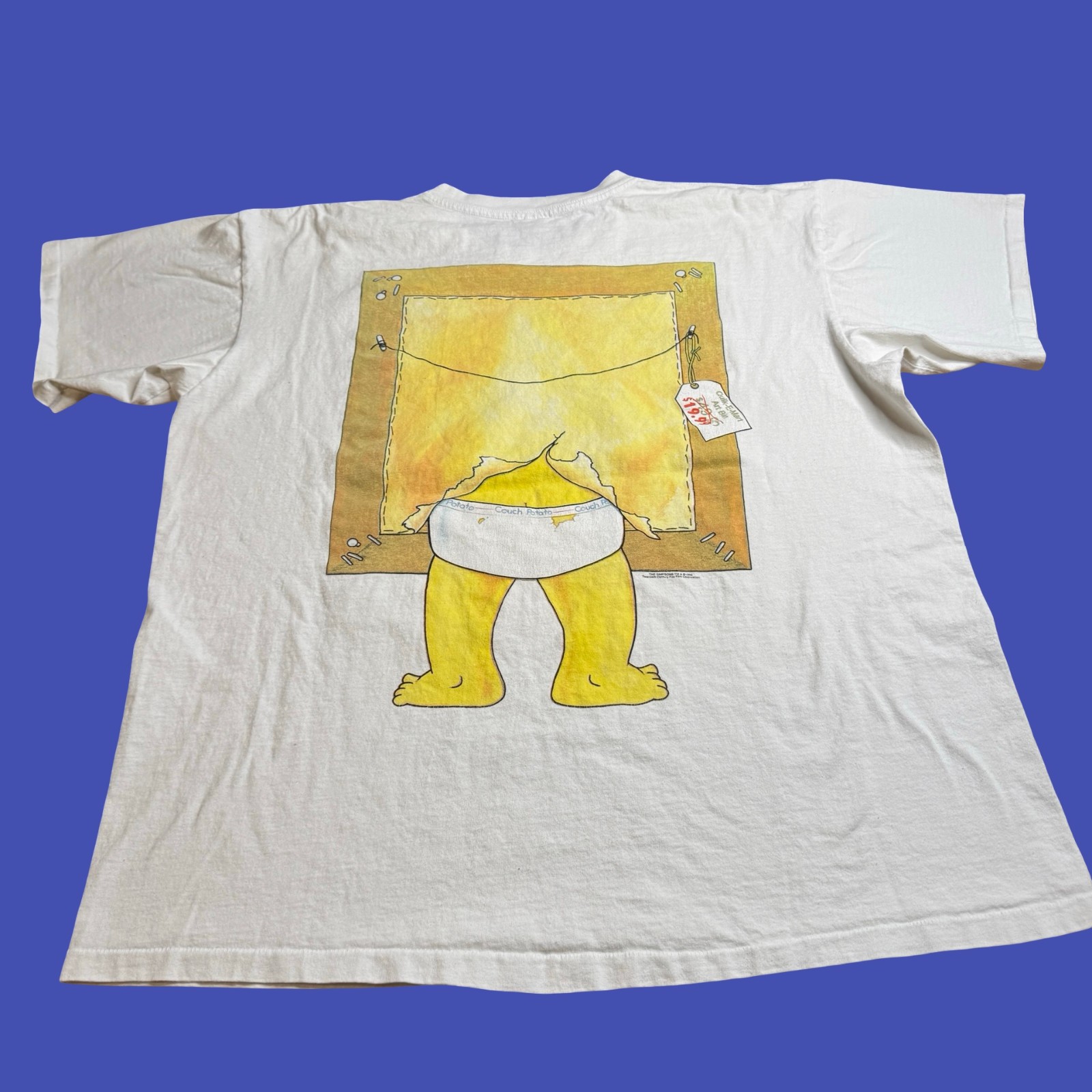 1995 The Simpsons Homer The VIII King T Shirt White 2 Sided Cartoon Vintage