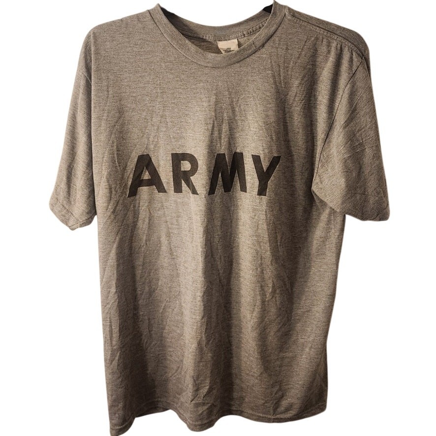 US Army PFU T‑Shirt – Gray – Size Large – Physical Fitness Uniform