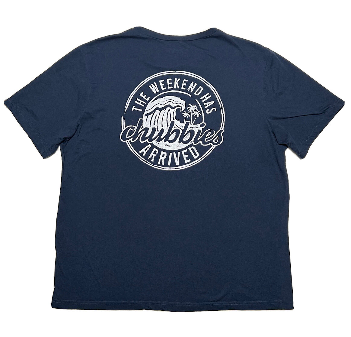 CHUBBIES The Weekend Has Arrived Men XXL Blue Short Sleeve 2 Sided T-Shirt