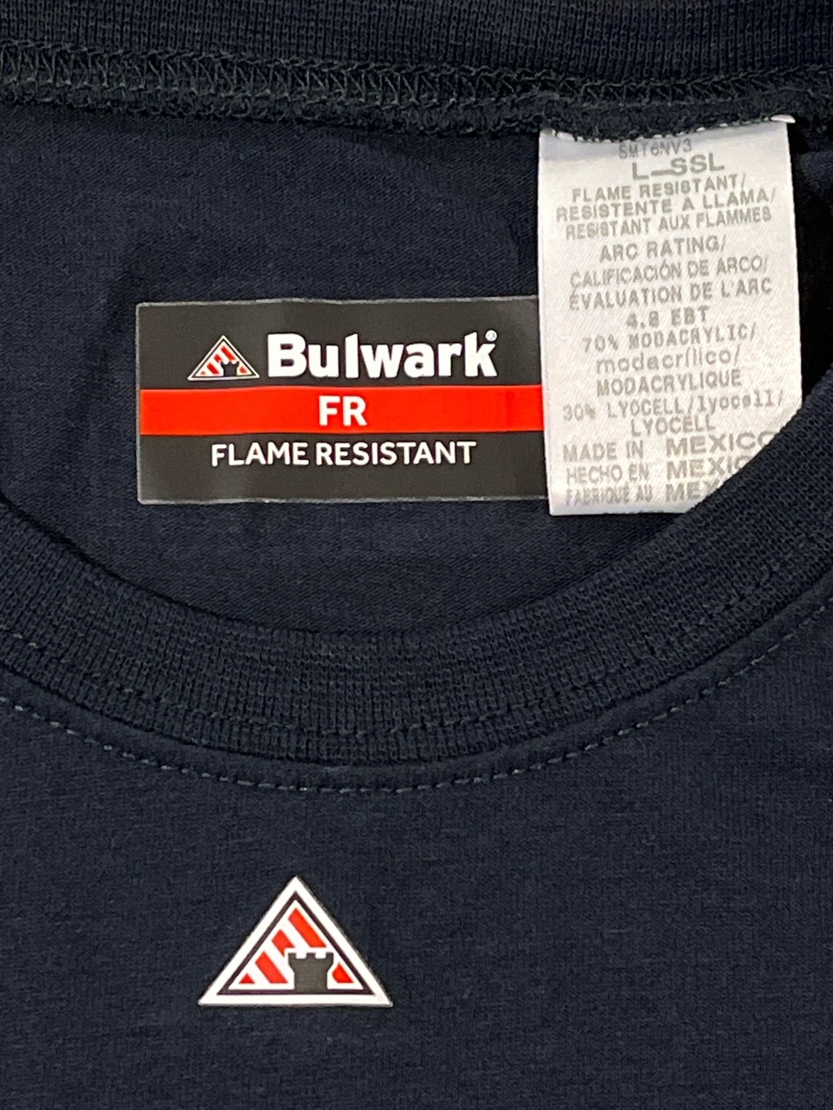 Bulwark FR Flame Resistant Pocket T-Shirt Navy Blue (Men’s Large)