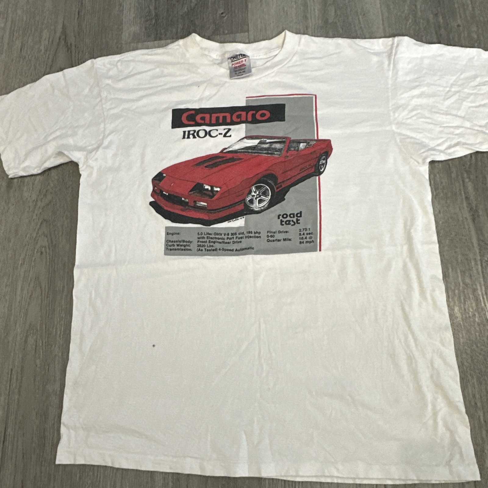 90s Vintage Camaro IROC-Z Graphic Tee Mens XL Chevy Chevrolet Shirt Supercars