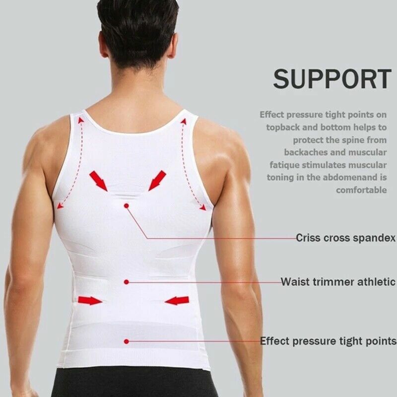 Men’s Compression Body Shaper Sports Vest Slimming Shirt Simple Classic Tank Tee