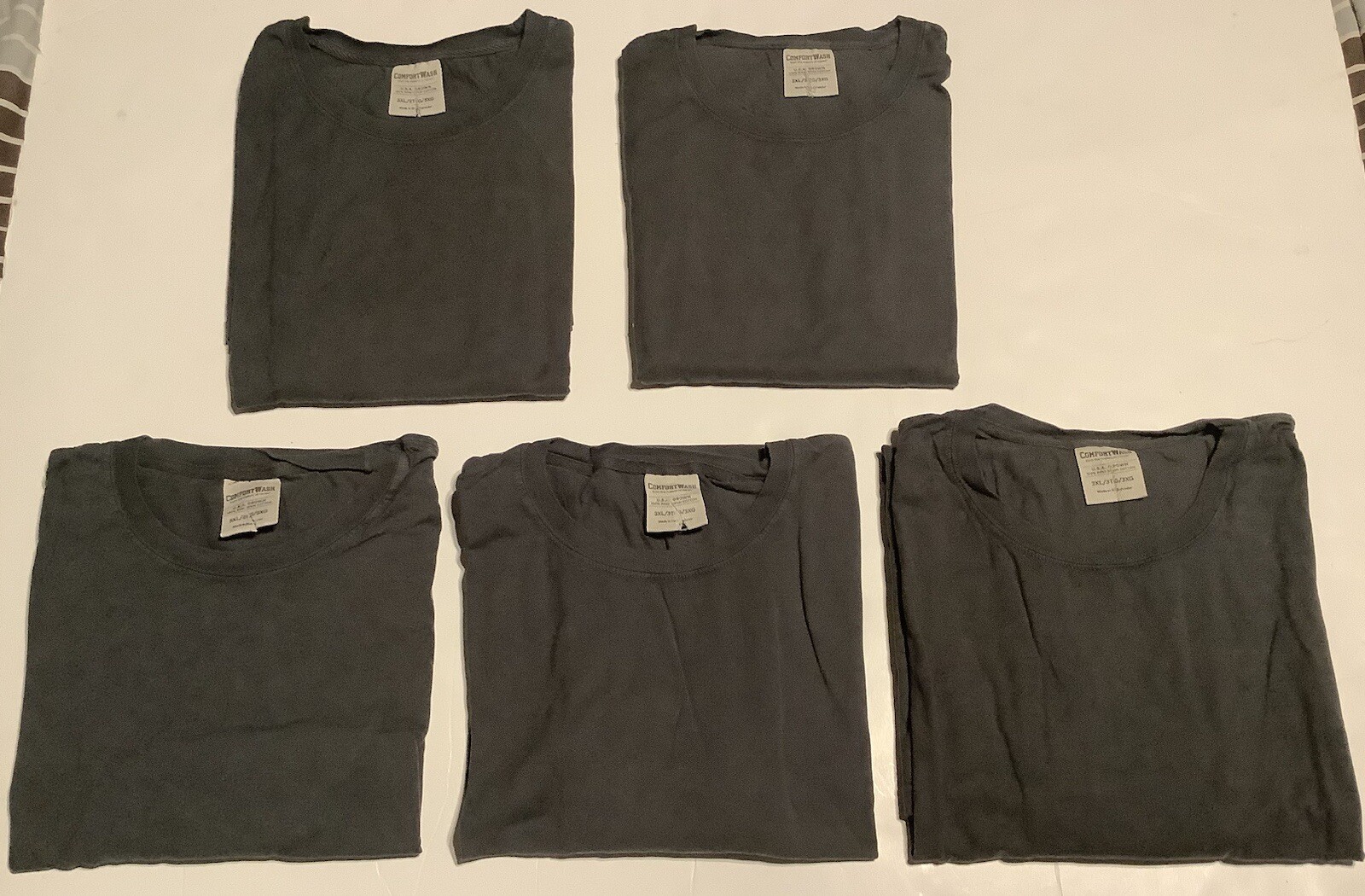 (5 Pieces)Men’s T Shirt Size 3XL Comfort Wash 100%Cotton,Heavyweight Ring Spun.