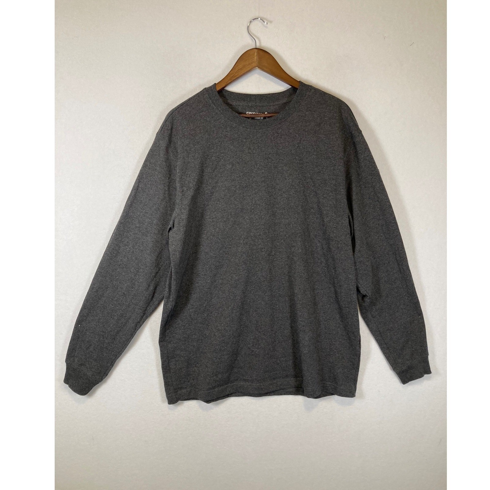 Workwear Carhartt Mens Medium Gray Long Sleeve Graphic Logo T-Shirt TK0231-M