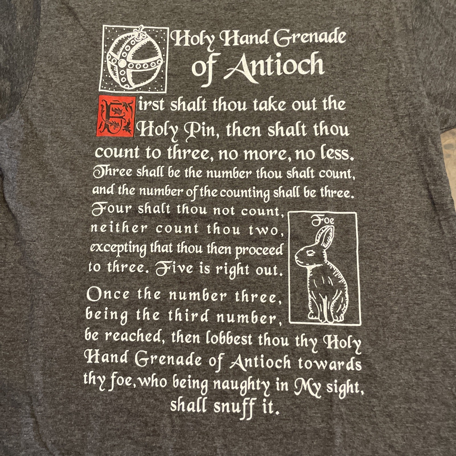 Holy Hand Grenade Of Antioch Monty Python Holy Grail T-Shirt! Medium John Cleese