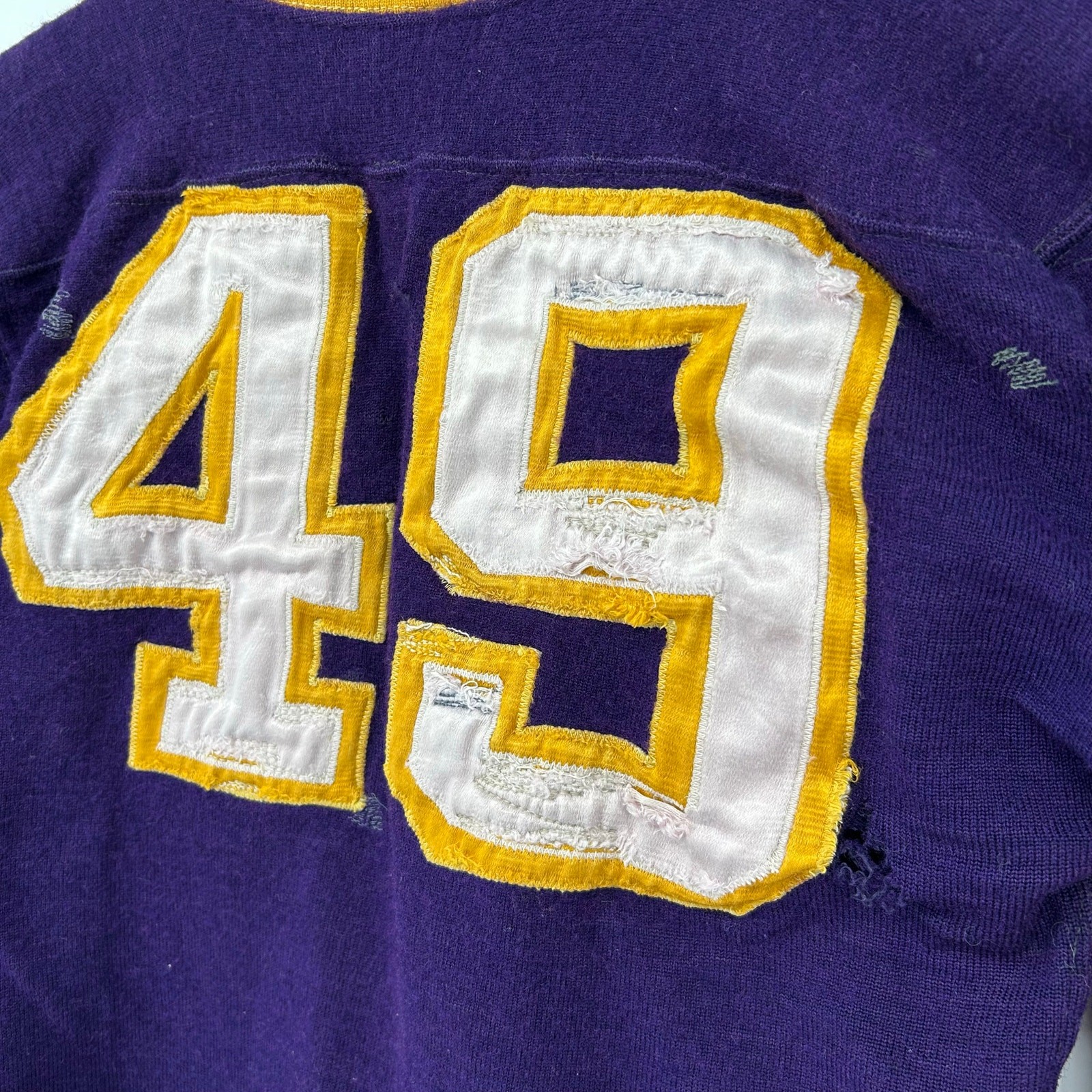 VTG 20s 30s Purple O’Shea Knitting Mills Wool Button Crotch Football Jersey 42
