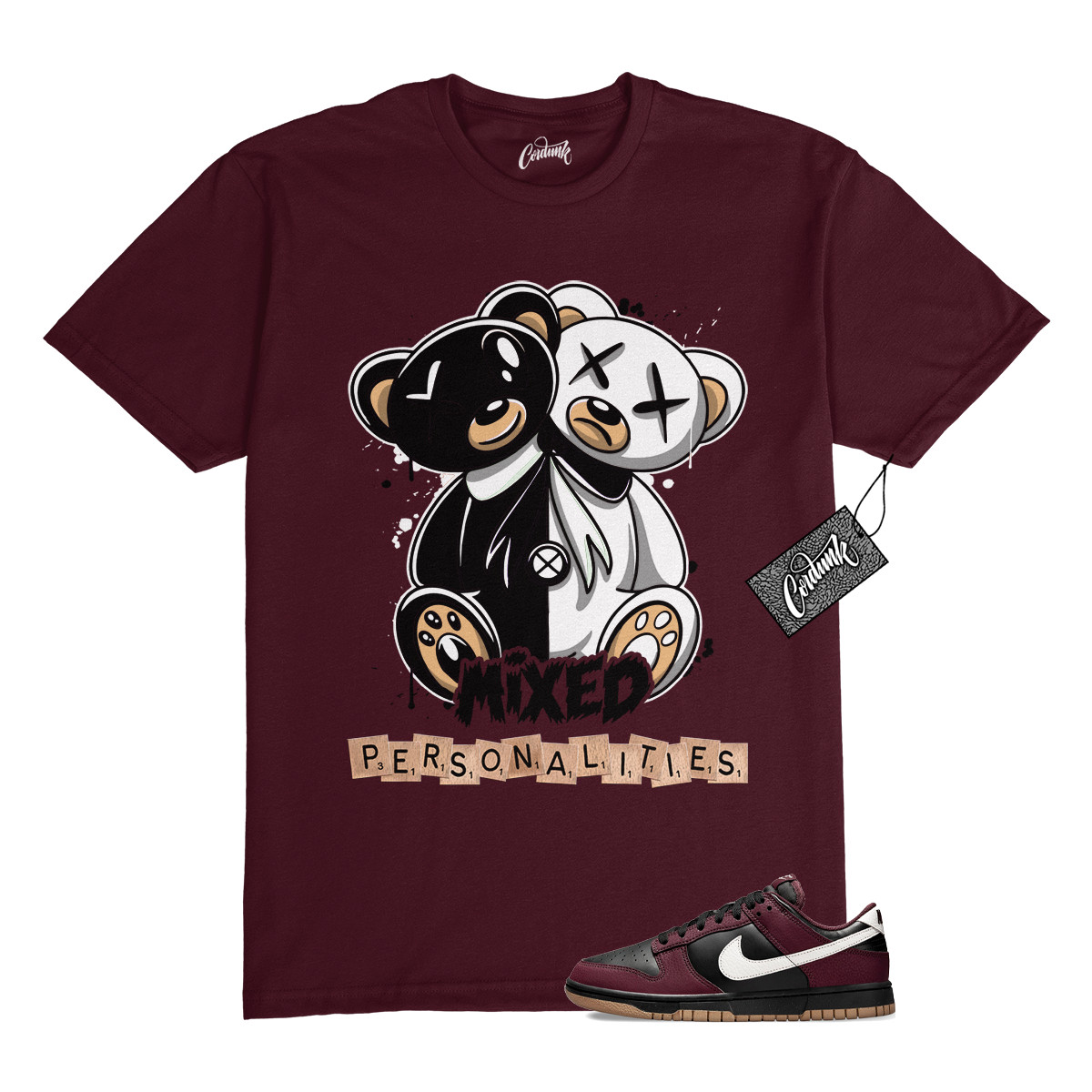 Dunk Burgundy Crush Black White Next Nature T Shirt Match MIXED