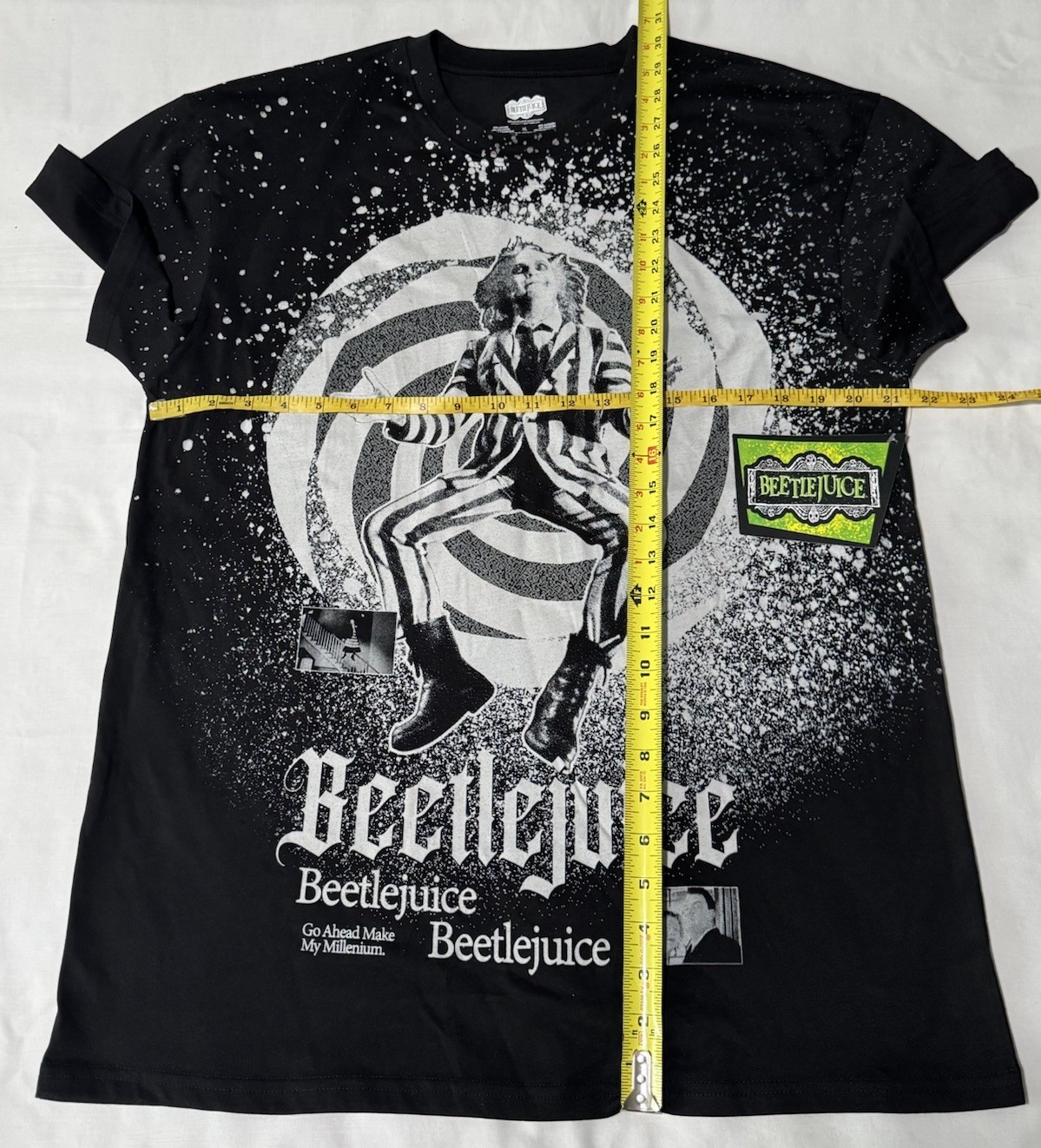 Beetlejuice Millennium Spiral Men Black Graphic Tshirt Size XL New With Tags NWT