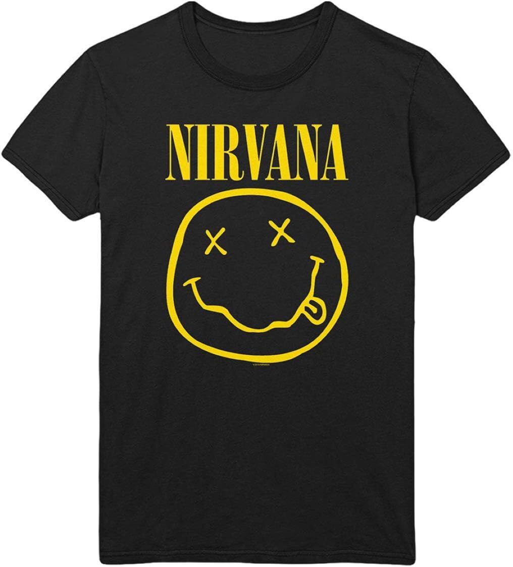 Authentic Nirvana Yellow Happy Face Flower Sniffin’ T-Shirt S-2XL NEW