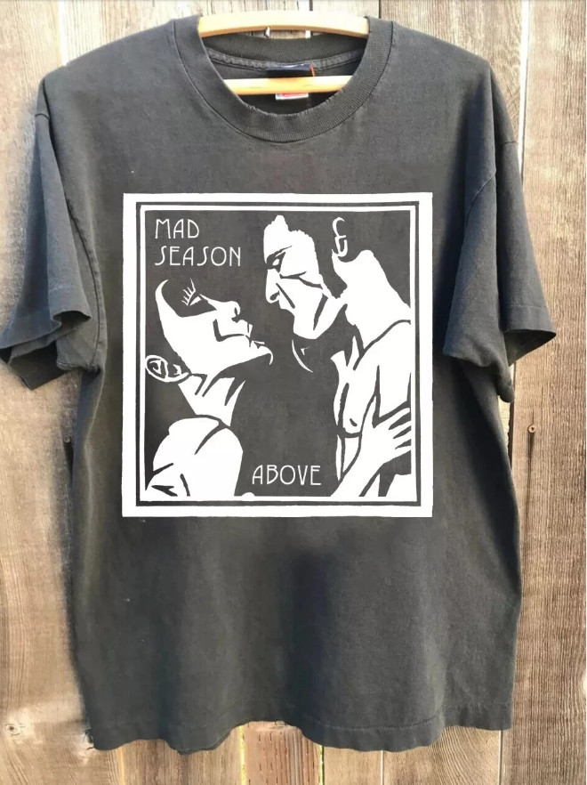 Vtg 90s Mad Season Tshirt, Alice In Chains Charcoal Color Unisex Tshirt Reprint