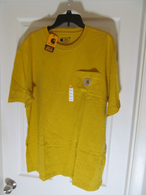 Carhartt Mens Loose Fit Heavyweight SS Pocket Tee, Yellow Size M,L,XL,2XL