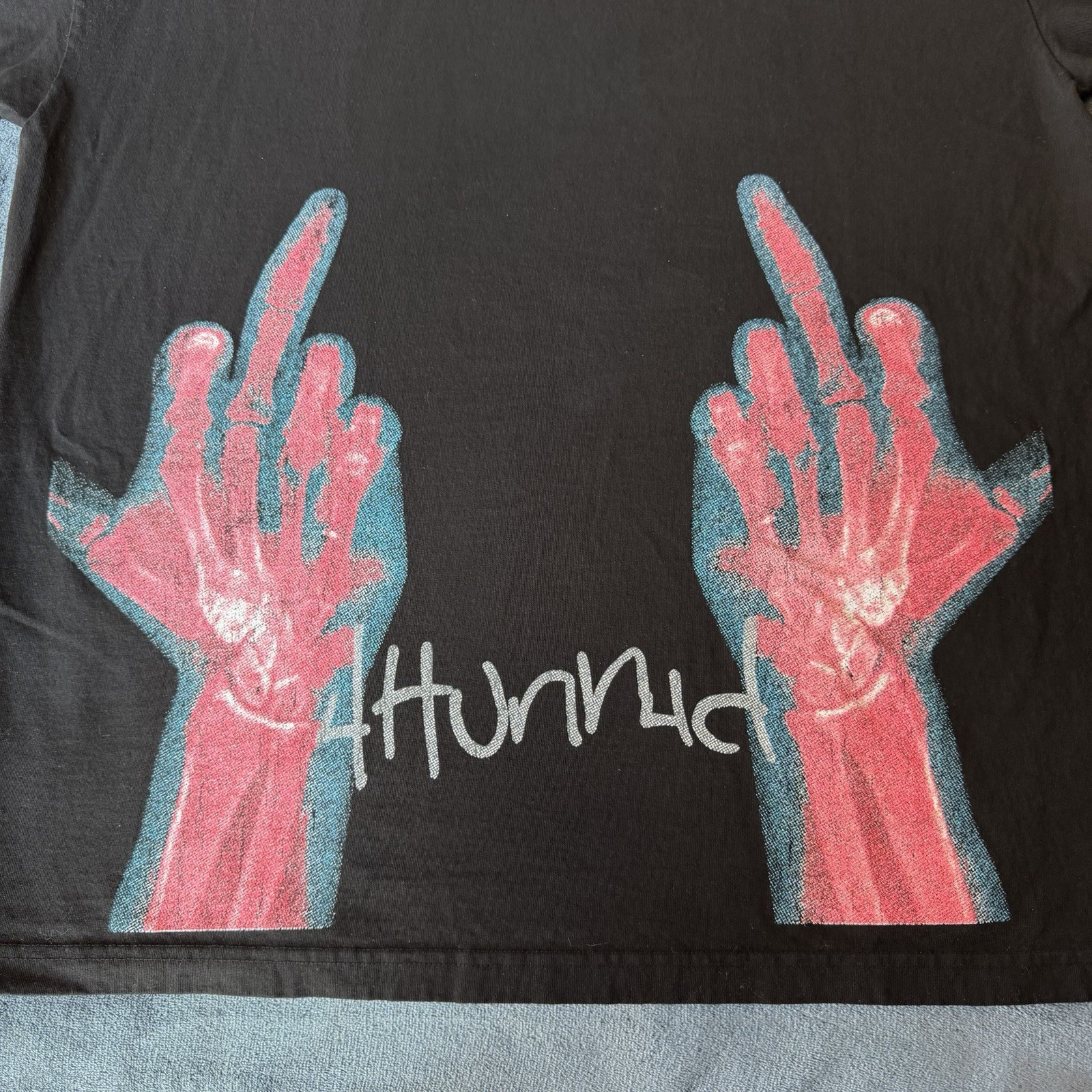 4 Hunnid X-Ray Hands Short Sleeve Black Logo T-Shirt XL