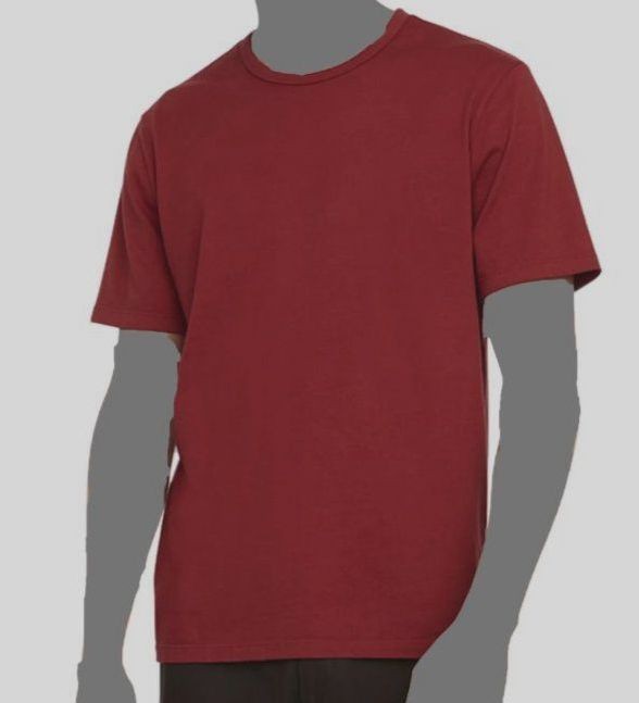 $80 Vince Men’s Red Solid Garment Dye Short-Sleeve Cotton Crew T-Shirt Size M