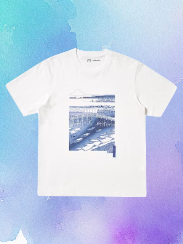 UNIQLO UT Ukiyo-e Blue T-Shirt Katsushika Hokusai Art Museum of Fine Arts Boston
