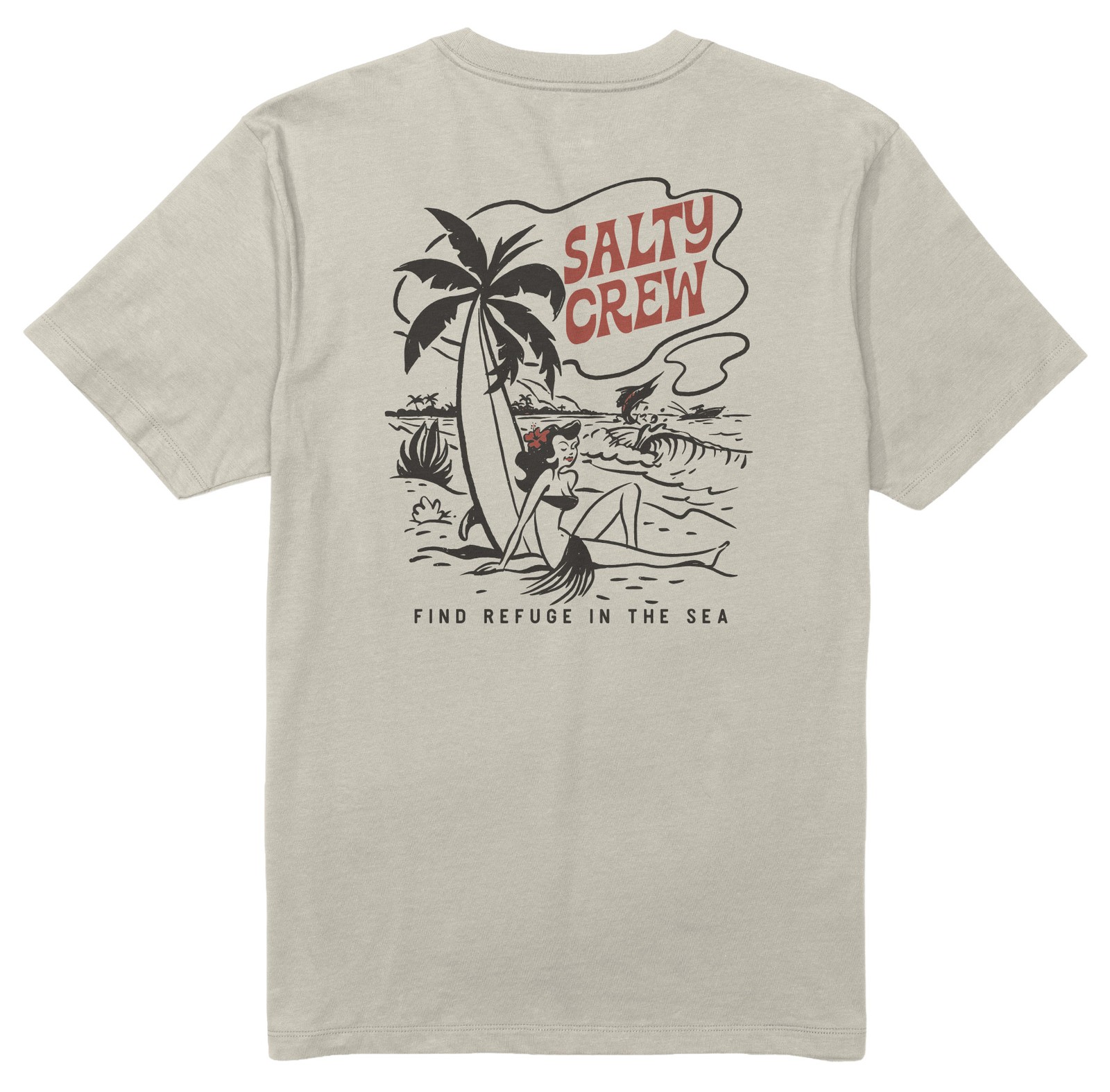 Salty Crew Lounge Men’s Short Sleeve T-Shirt – Bone – New
