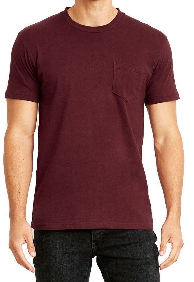 Wholesale Lots-3 Pack- Mens T Shirts Next Level #3605 Pocket Tees 100% Cotton