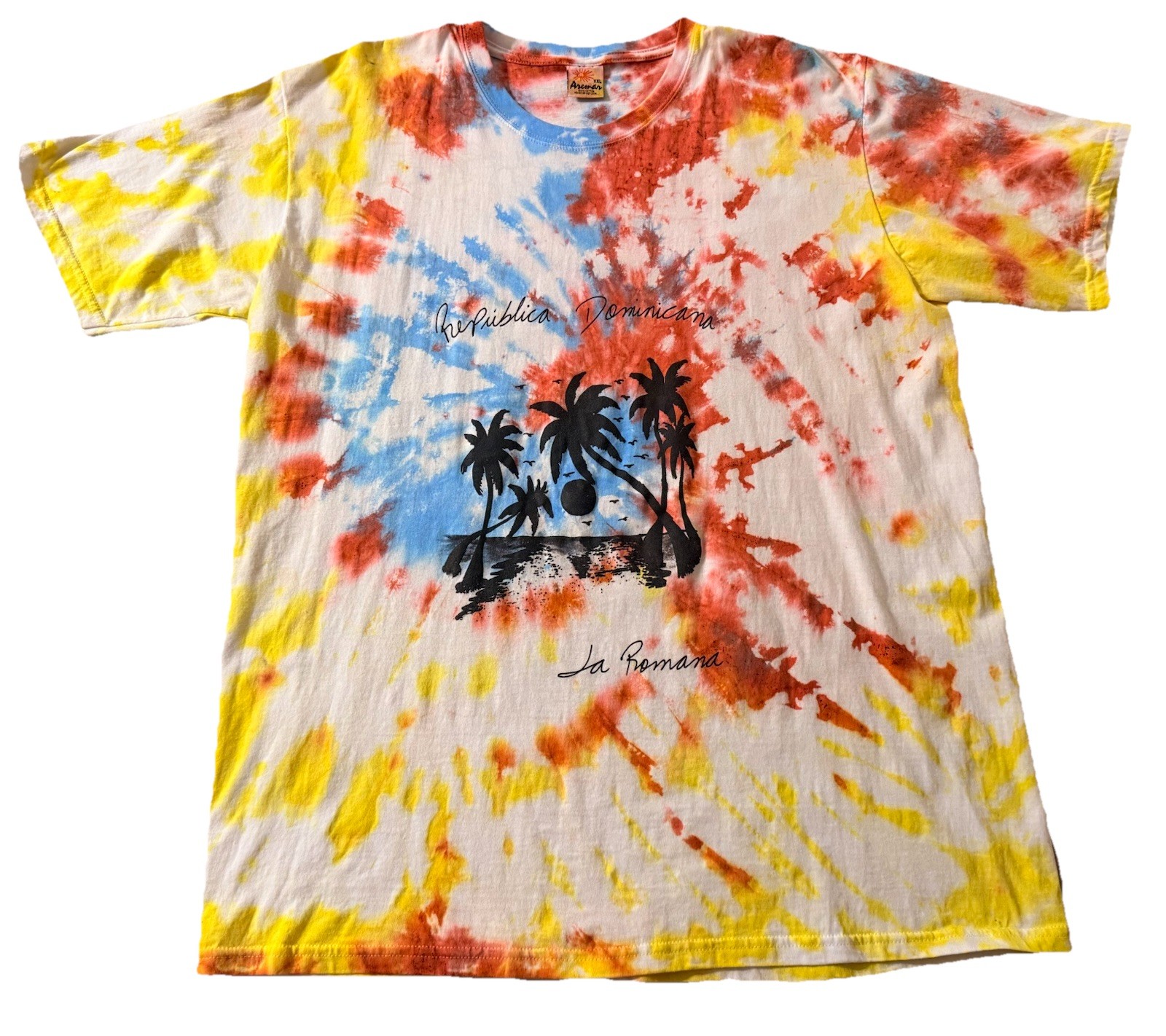 VTG Aremar Tie Dye Shirt XXL Republica Dominicana La Romana Beach Graphic Tee