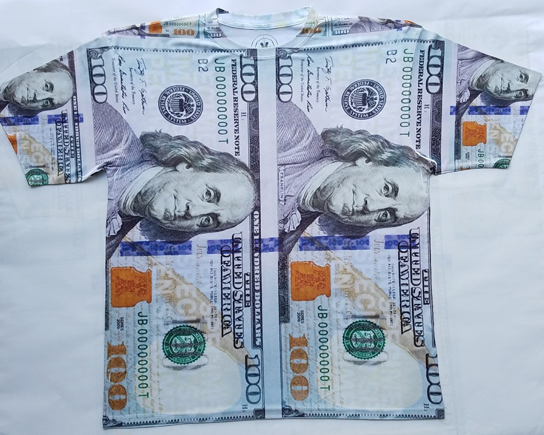 $100 Bill T Shirt pantone powder galaxy legend bred money cash dollars