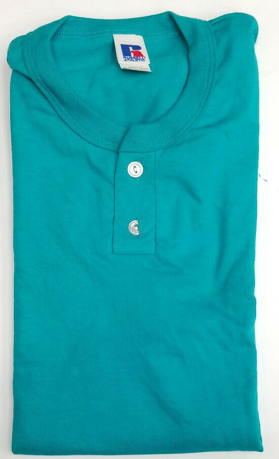 Vintage Russell Athletic Blank 2 Button Henley T-shirt Mens – Irregular