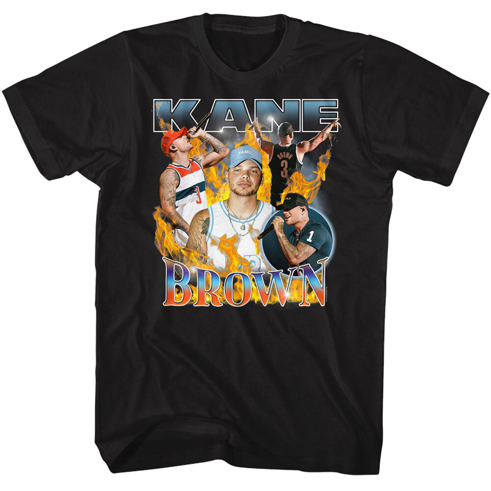Kane Brown Fire Multi Image Collage Photo Men’s T Shirt Country Music Merch