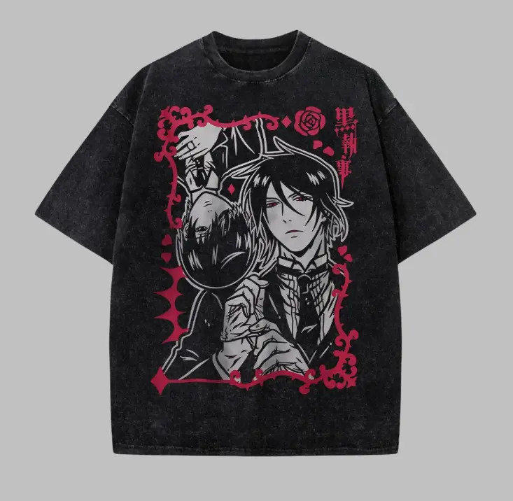 Black Butler Sebastian Michaelis Gothic Anime Vampire Graphic Tee T-Shirt