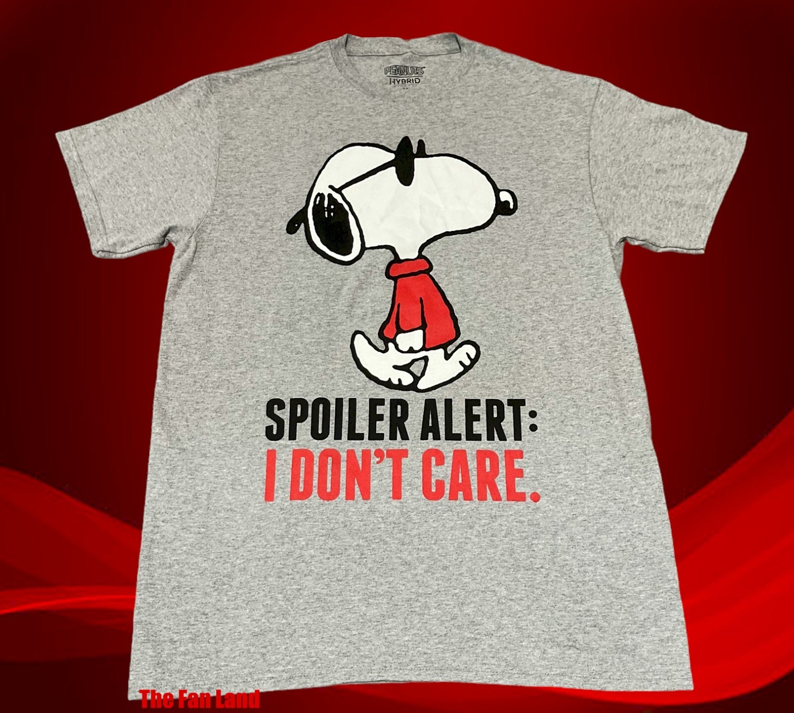 New Peanuts Charlie Brown Snoopy Spoiler Alert I Don’t Care Men’s T-Shirt