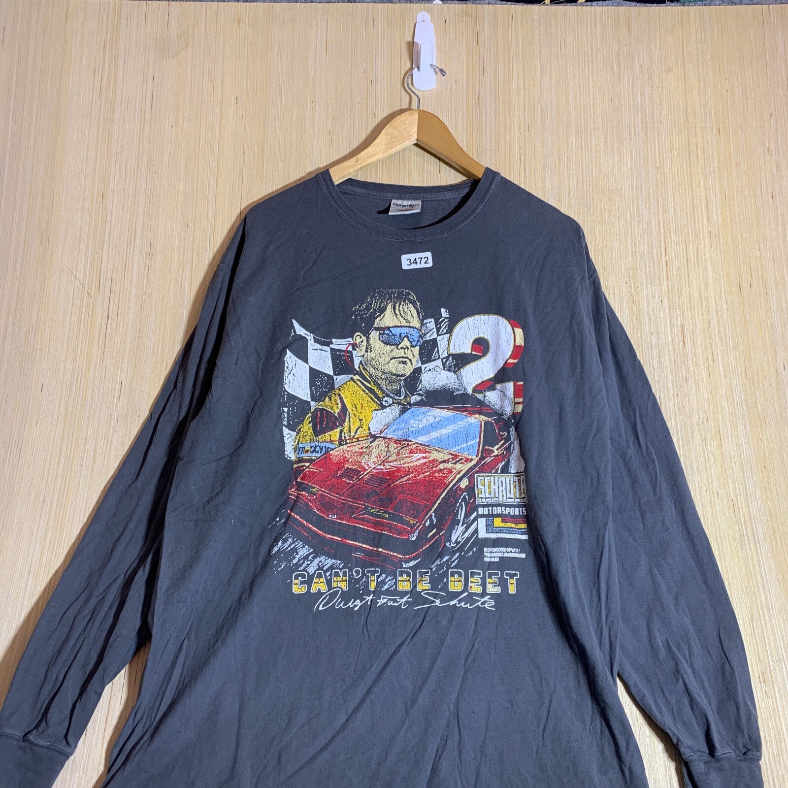 VTG Dwight Schrute Shirt Adult Large Grey Long Sleeve Men’s Graphic Print