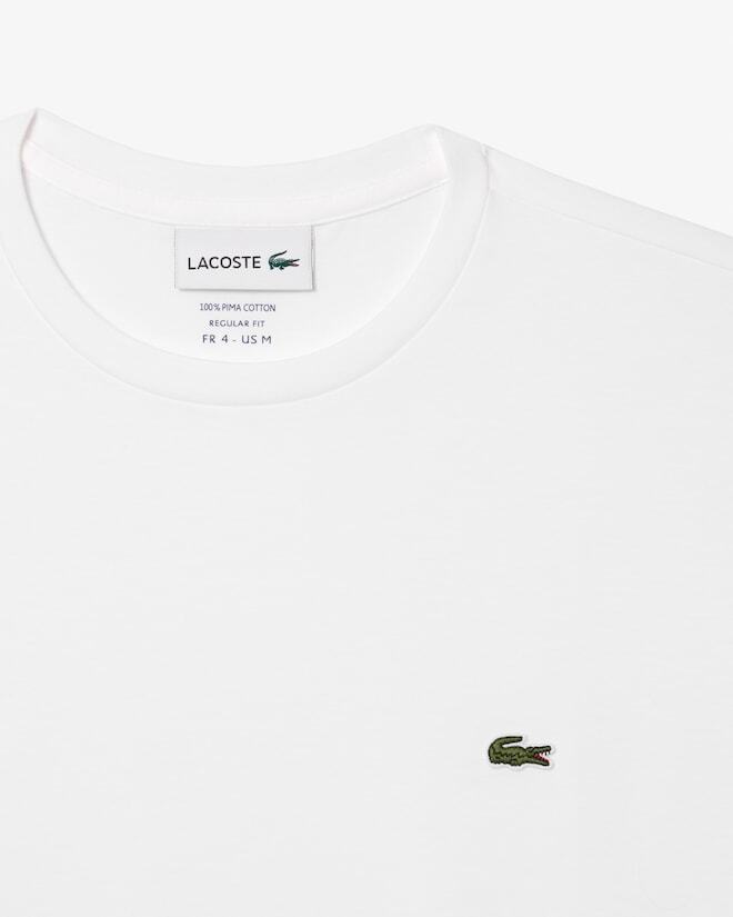 Lacoste Mens T-Shirt TH6709 White Cotton Pima Logo 4XL Size 9 Classic