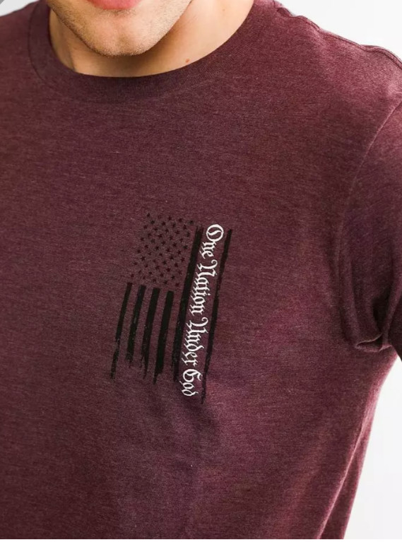 HOWITZER Men’s ONE NATION 25% Off Retail Wine Short Sleeve Crew Tee X-Large NWT