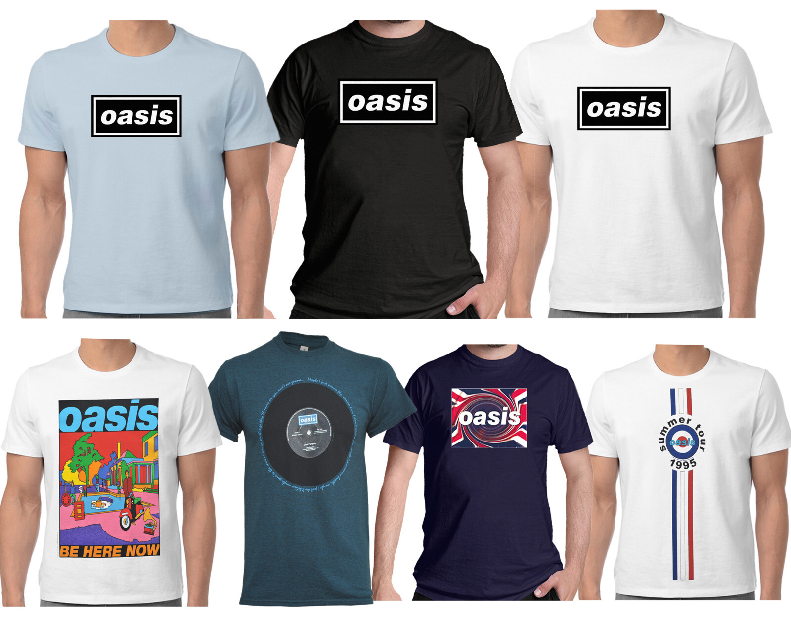 Oasis T Shirt OFFICIAL Definitely Maybe Decca Logo Be Here Now Live Forever Tour
