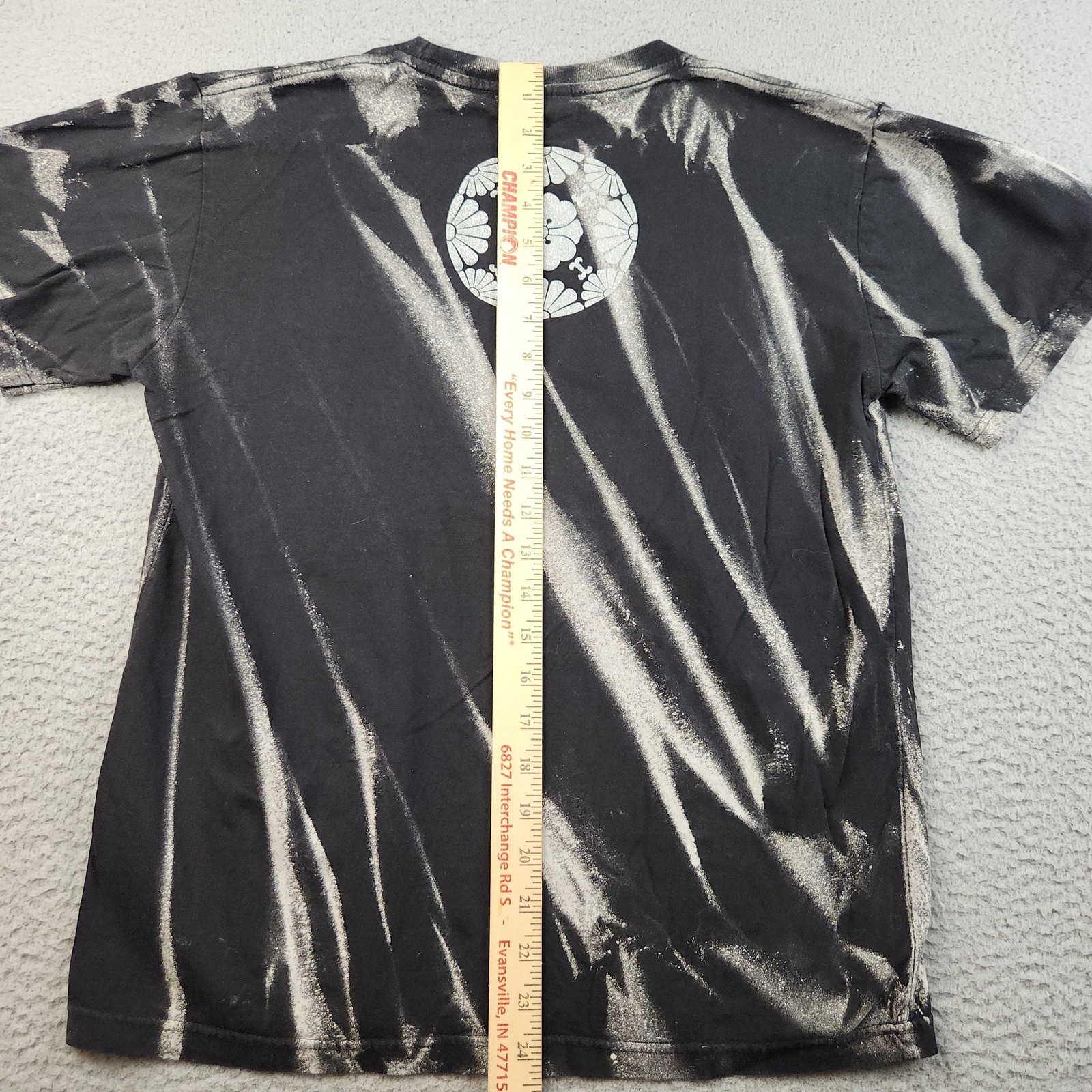 Samurai Ukiyo-e Shirt Mens Medium Black Tie Dye Japanese Art Graphic Tee