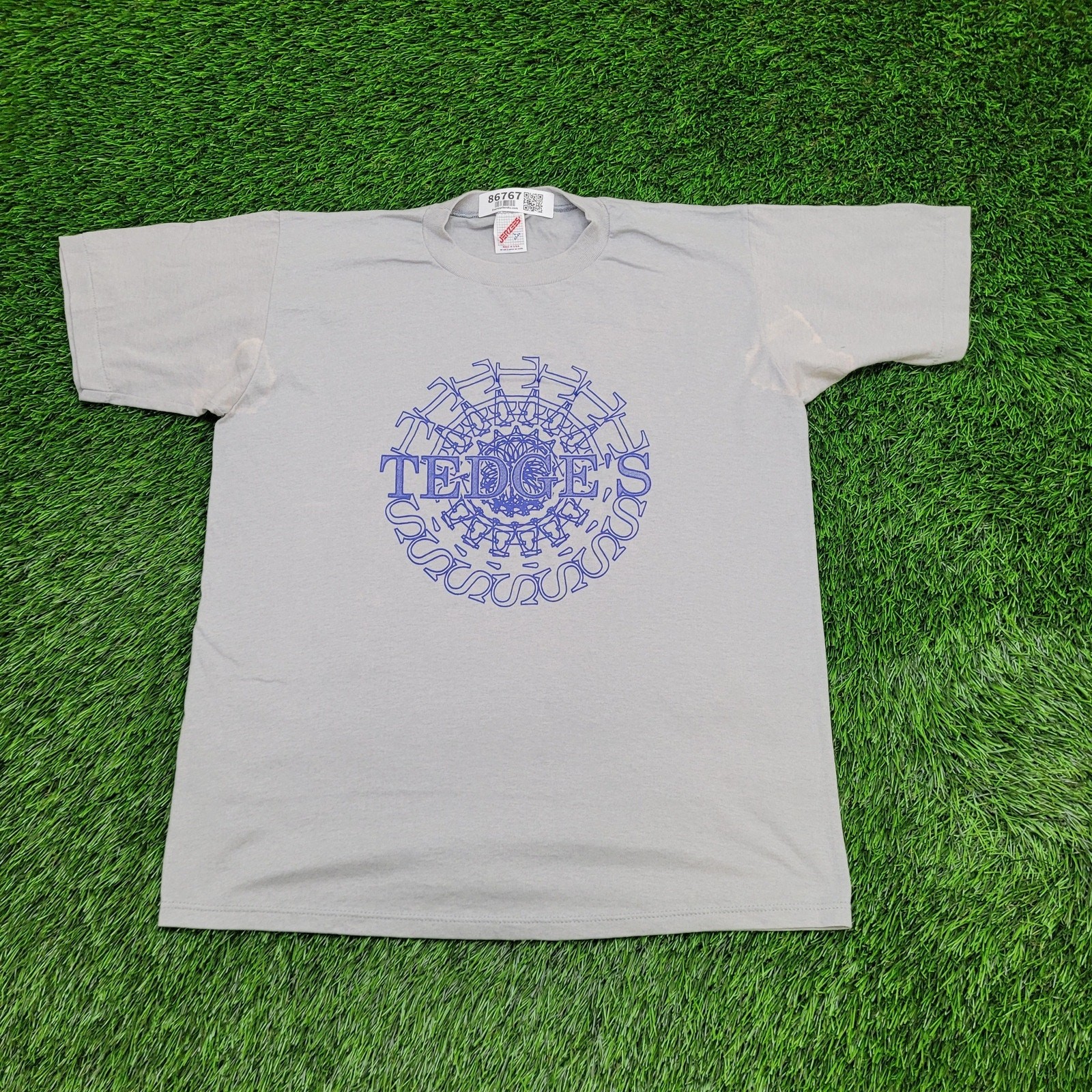 Vintage 80s Tedges Shirt Large 21×25 Mandala-Style Crop USA