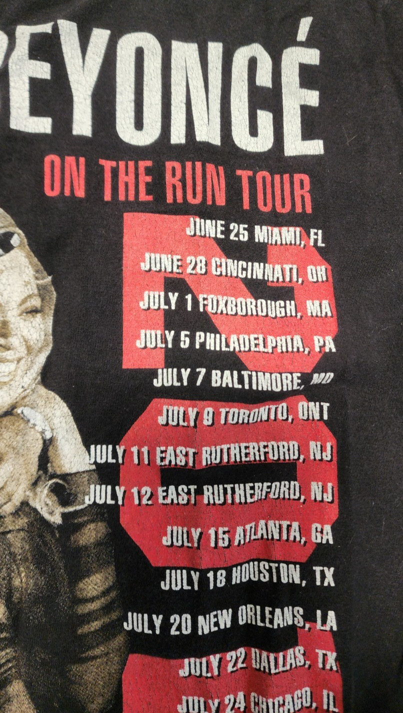 Jay Z & Beyoncé On The Run 2014 Tour Concert T-Shirt | 2-Sided Mens Black
