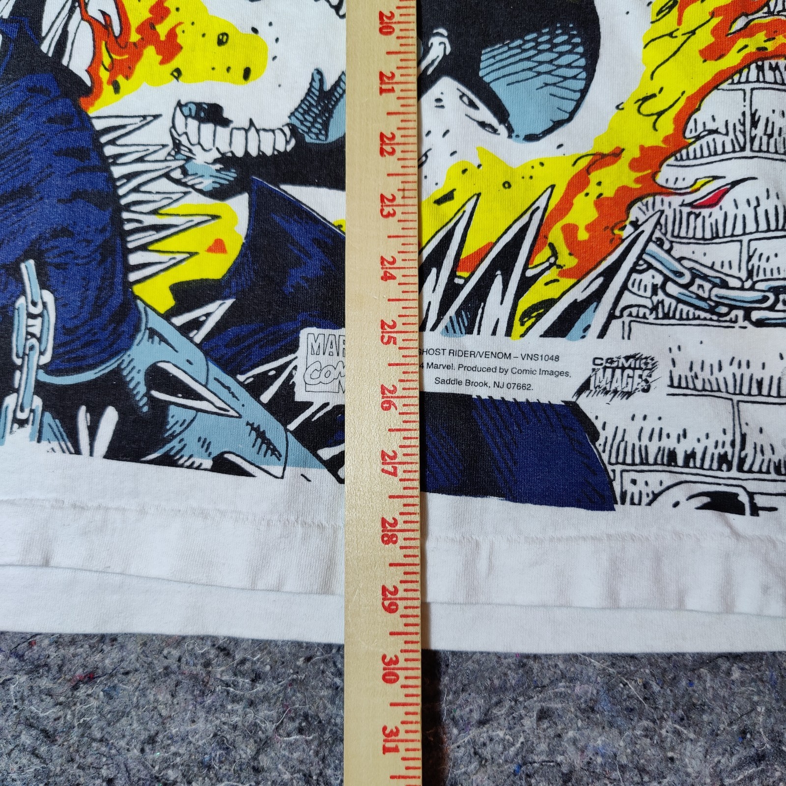 RARE 1994 Marvel Venom Ghost Rider All Over Print AOP T Shirt Mens XL Fruit Loom